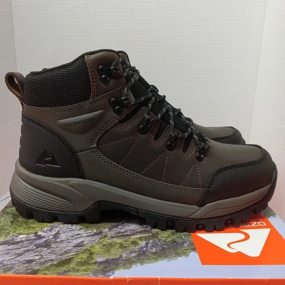 Ozark Trail OT Meadows 2.0 Men's Hiking Boots Size 9.5 Brown Waterproof Leather‎