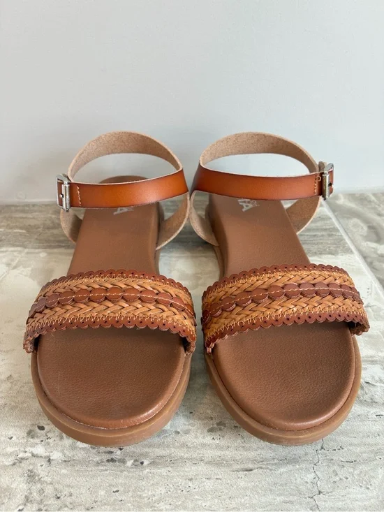 Girl’s Mia Braided Ankle-Strap Sandals