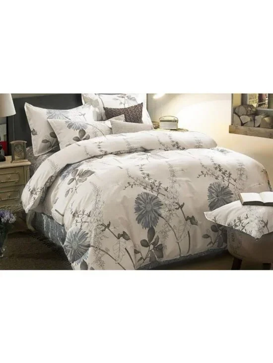 Floral Comforter Set - 100% Cotton Vintage Shabby Chic Farmhouse Bedding, 3