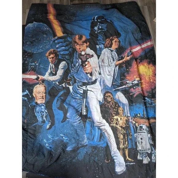 Vintage Star Wars Tom Chantrell Reversible Comforter Darth Vader 82x64