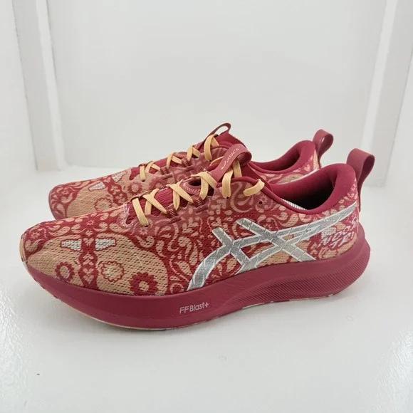ASICS Noosa Tri 16 Mens 12 Red Orange Paisley Running Shoes Marathon Sneakers