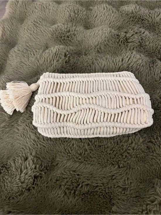 Universal Thread Macramé Tassel Pouch - Cream