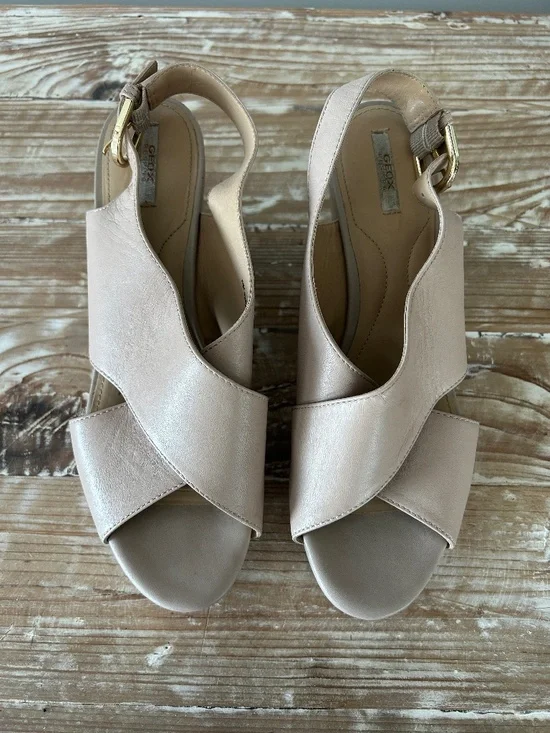 Geox Respira Thelma Cream Wedges Sz 39.5 (8.5-9) - EUC