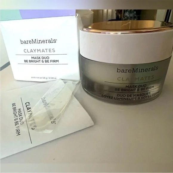 Bare minerals makeup flatmates mask duo be bright & be firm full size