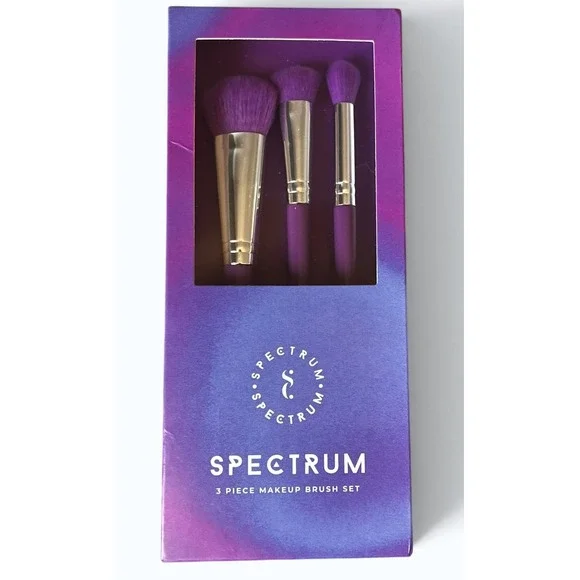 Spectrum Collections 3 Piece Makeup Brush Set B32 A76 A75 Purple Vegan NEW