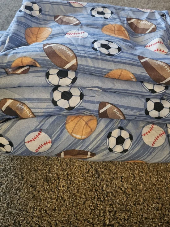 Full Size Sports Bedding Sheet Set All-Star Football Baseball Basketball