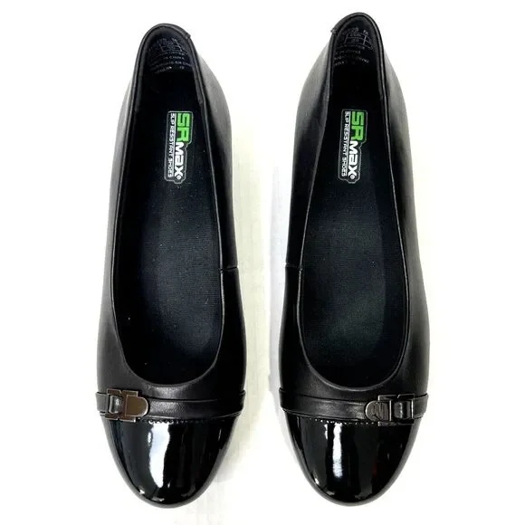 SR Max Isabela Womens Black Wedge Style Soft Toe Slip Resistant Work Shoe Size 8