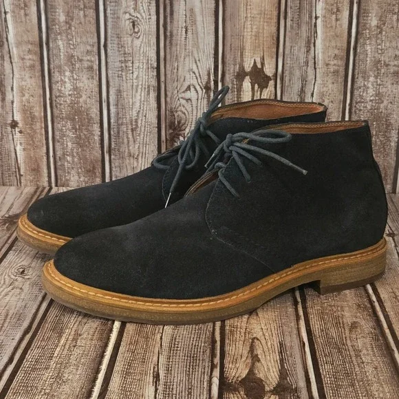 Sz 10.5 M Mens 1901 Navy Blue Suede Leather Chukka Desert Cushioned Boots VGUC