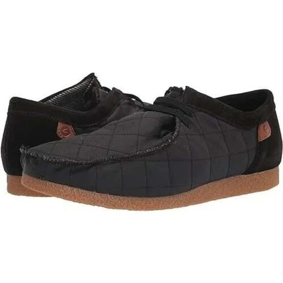 Clarks Men's Shacre II Step‎ Moccasin Black Textile Quilted Lace Up NEW 8 W