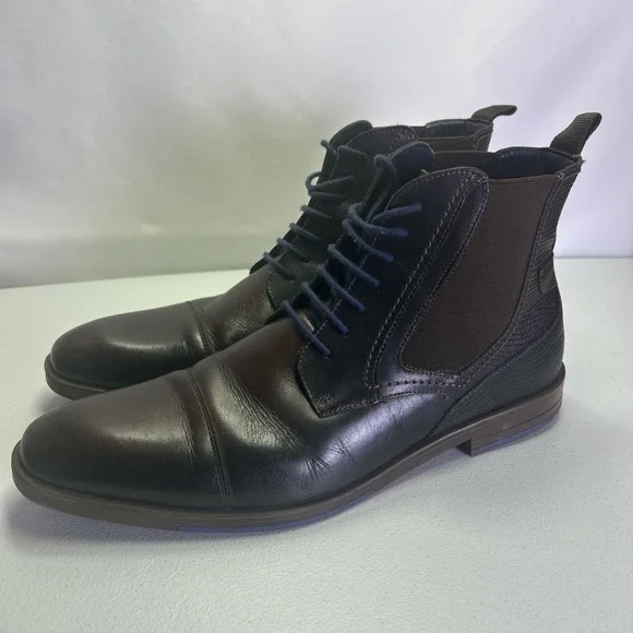 Stacy Adams Rafferty Men's Boots Size 10 M Brown Cap Toe Lace Up Leather Chelsea