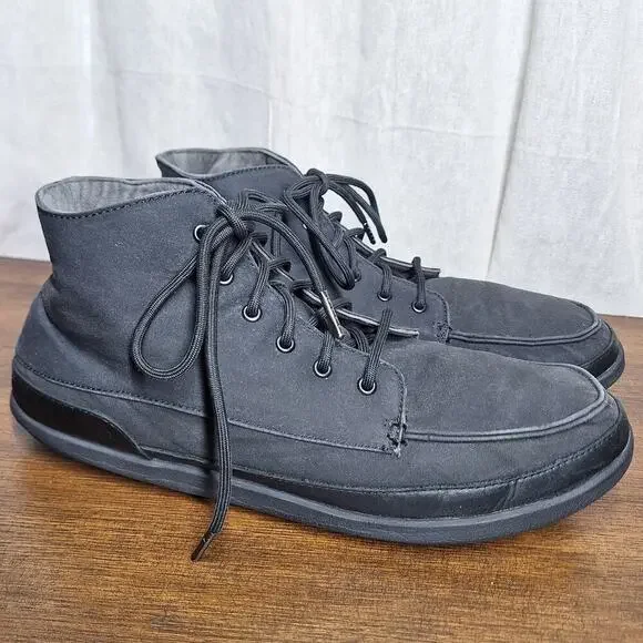 Olukai Nalukai Kappa boots mens 11.5 canvas Hightop shoes black chukka boots