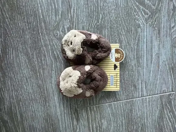 Child of Mine Baby Slippers Newborn Brown Monkey