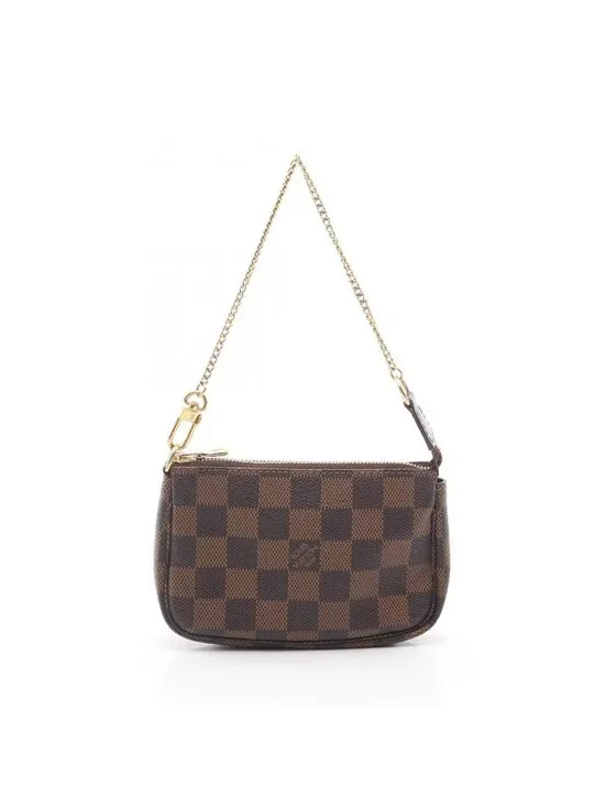 Louis Vuitton Handbag Mini Pochette Accessoires Damier Ebene Leather