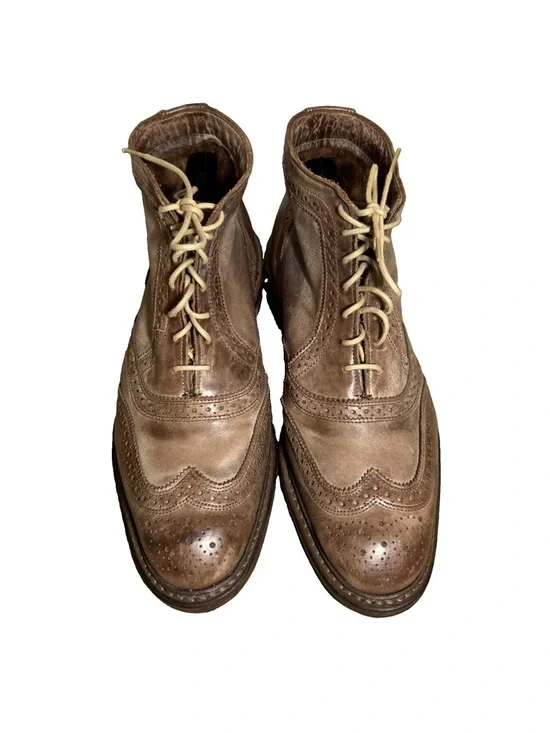 Allen Edmonds Cronmok Men’s Wingtip Ankle Boots Drown Leather Size 9 USA