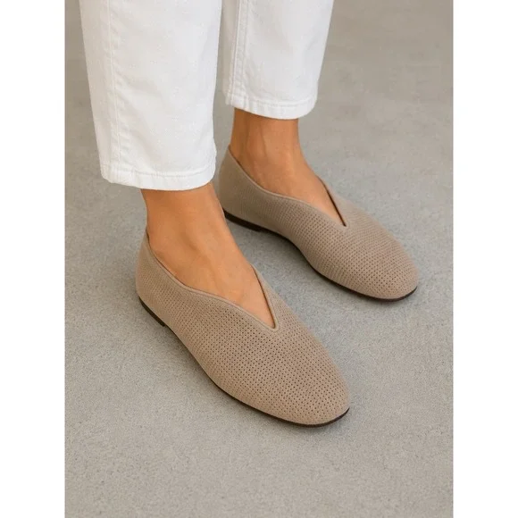 Vaneli Suede Wedge Loafers‎ Beige Women 9M Casual Neutral Comfort Slip On Shoes