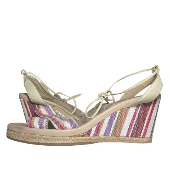Ugg Stripe Stylish‎ Multicolor Wedge Sandals Sz 10