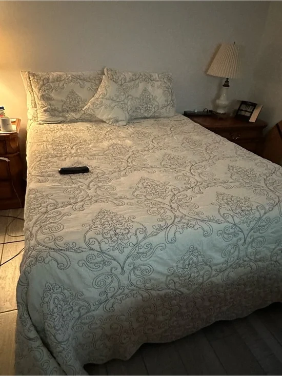 Classic Scroll Pattern Queen Cream Bedspread Set - Neutral Bedding