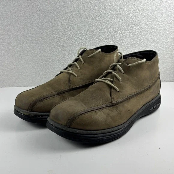 Merrell Topo Rail Chukka Mens 10 Stone Brown Leather Ankle Boots 40595 Gorpcore