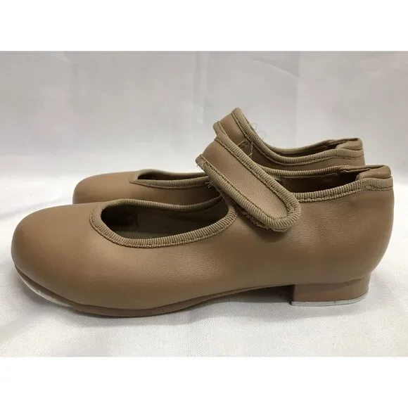 Pre-Owned Dance Tap Shoes Danshuz 534 Child 12M Tan Mary Jane Easy Strap