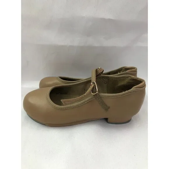 Pre-Owned Dance Tap Shoes Dancing Fair 11M Child Mary Jane Leather Buckle