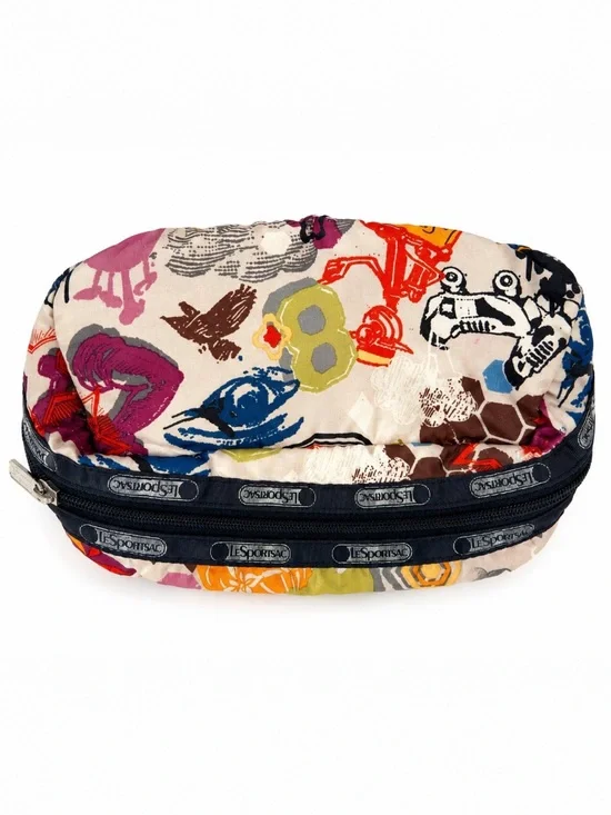 LeSportsac Graffiti Print Cosmetic Makeup Travel Pouch Y2K Rare