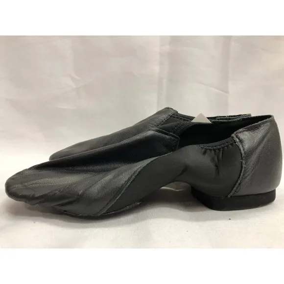 Pre-Owned Dance Jazz Shoes So Danca 3.5M Child JZ43 Black Pull On Leather Split