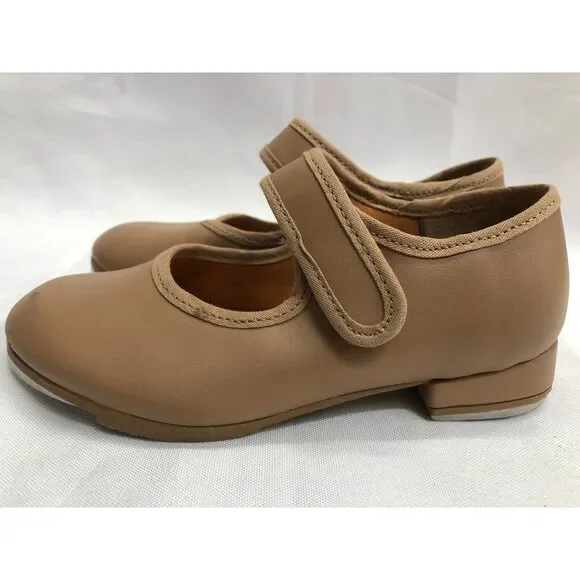 Dance Tan Tap Shoes SoDanca TA37 Child 9.5M Mary Jane Leather Loop Strap