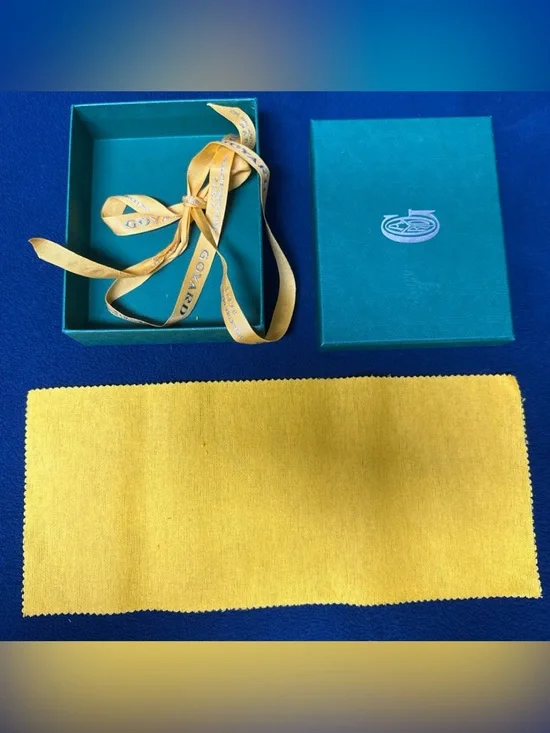 Goyard Empty Small Box 6x4.5x1.5” Yellow Ribbon & Fabric Insert