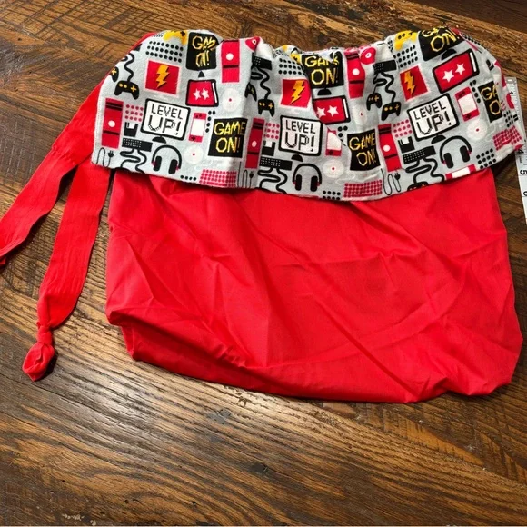 14”x14” Handmade Cotton Drawstring Gift Bag - Gaming Theme