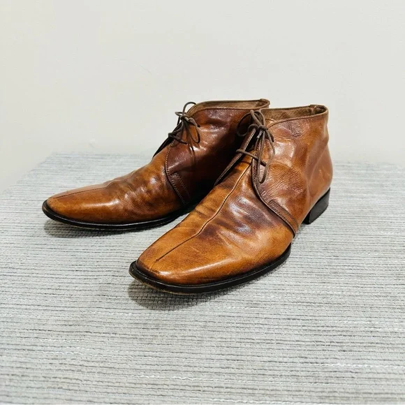 Russell & Bromley Boots‎ Men 8 Brown Leather Chukka Desert Ankle Dress Shoes