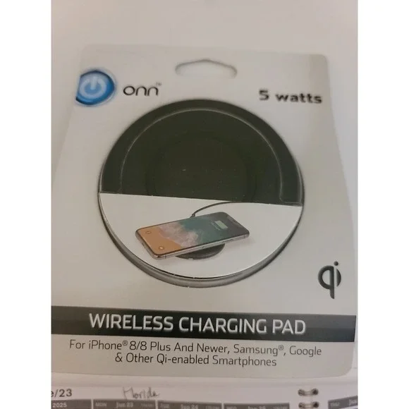 New ONN Wireless Smartphone Charging Pad 5 Watt Charger iPhone‎ Samsung Google