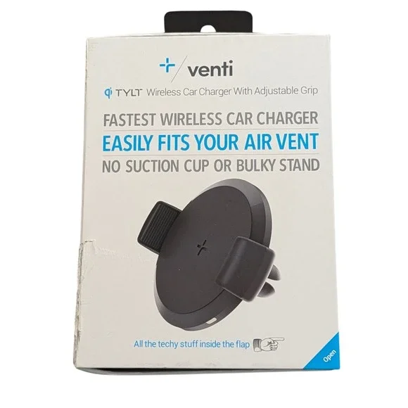 N7.N. TYLT Venti Fast Wireless Car Charger with Adjustable Clip - Fits Air‎ Vent