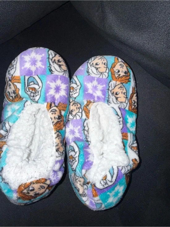 Disney Frozen Cozy Slip-On Slippers - Purple & Teal