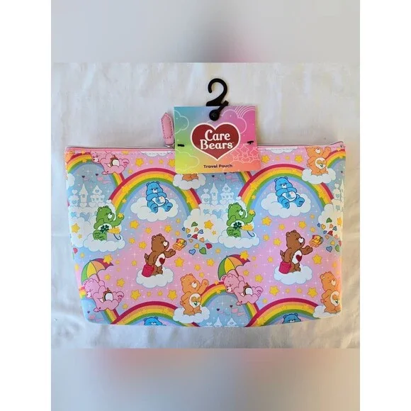 NWT Care Bears Rainbow Dreams Travel Pouch Large 12