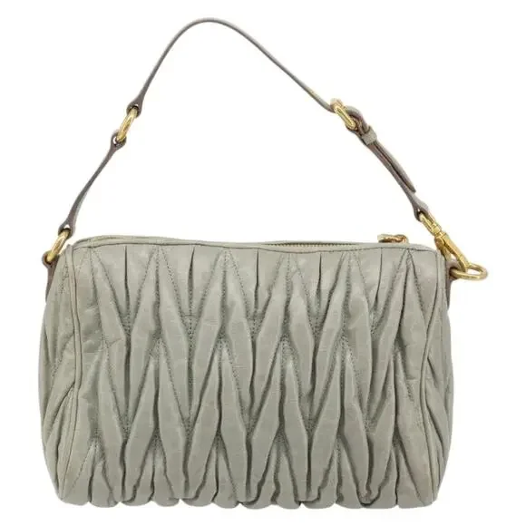 Miu Miu Matelasse Accessory Pouch Gray