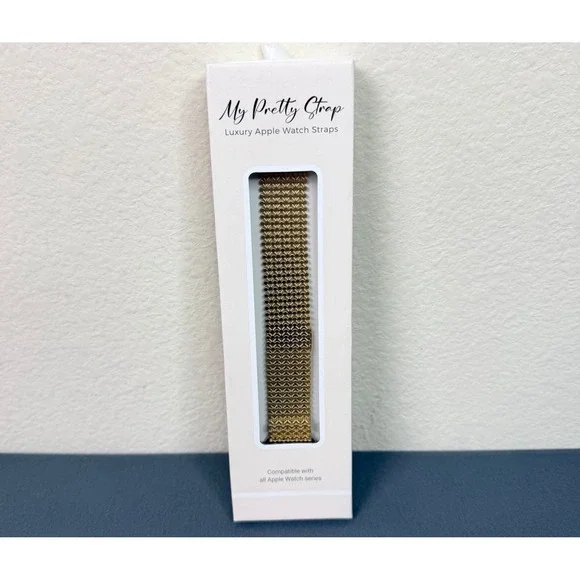 My Pretty Strap- Stainless Steel Apple Watch Band Gold Woven Link