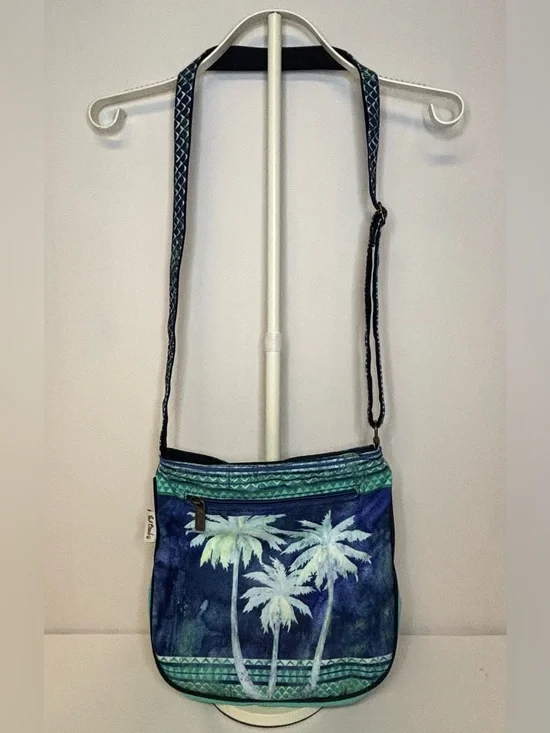 Paul Brent Y2K Coastal Palm Tree Canvas Crossbody Bag Boho Coastal Grandma Beach