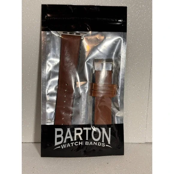 Barton Watch Bands Apple Oak Leather Strap for Apple Watch 42mm LHQR Brown