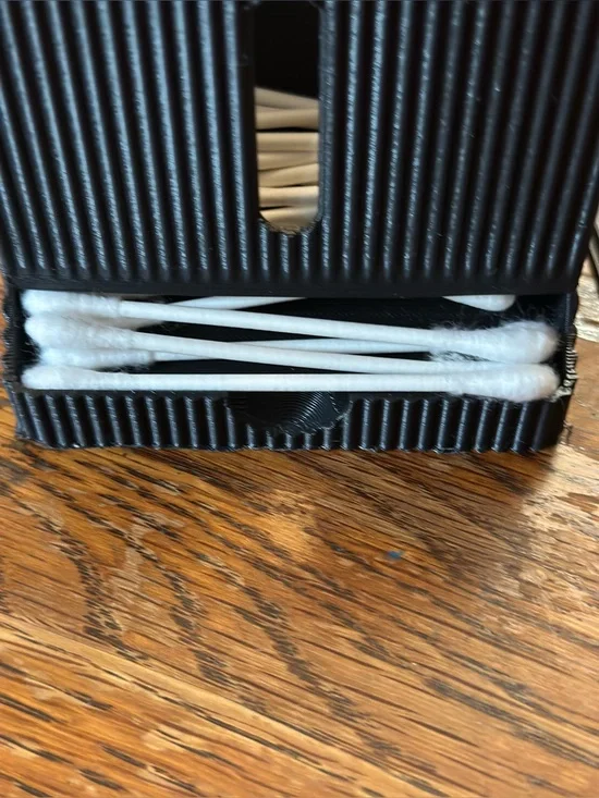 Black Cotton Swab Holder with Cotton Swabs - Men Grooming