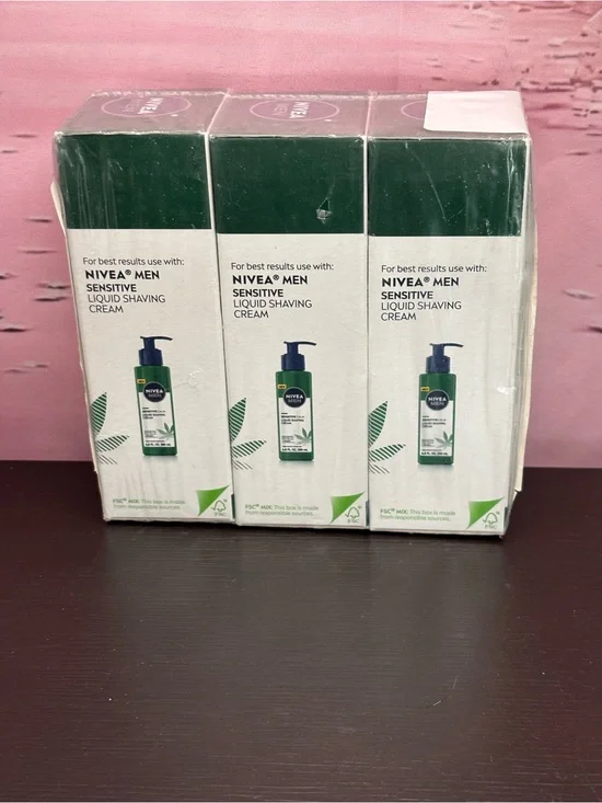 3 pack of Nivea men sensitive liquid shaving cream 6.8 fl oz. New.