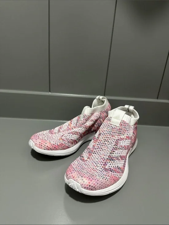 adidas Kids Slip-On Knit Sneakers - Pink & White Multicolor