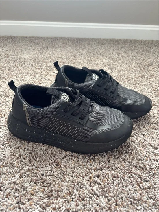 Hey Dude Black and Gray Kids Sneakers