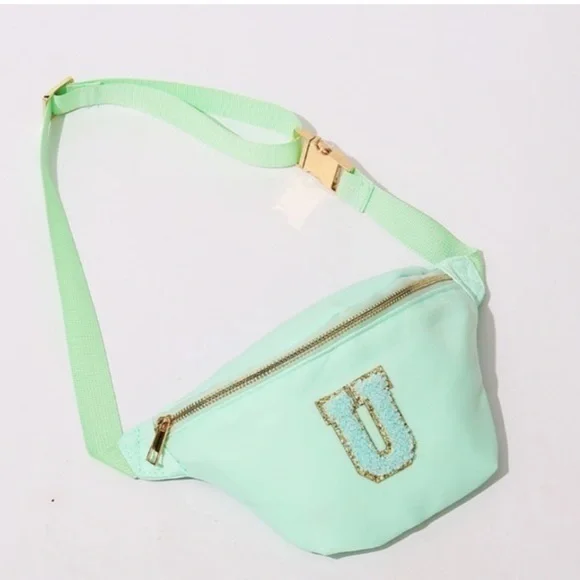 rags & riches Trillion THE FANNY bum bag in MINT with the letter S