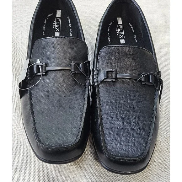 J. Ferrar Balter Loafers Mens 9.5 Black Flex Form Memory Foam Slip On Driver NEW
