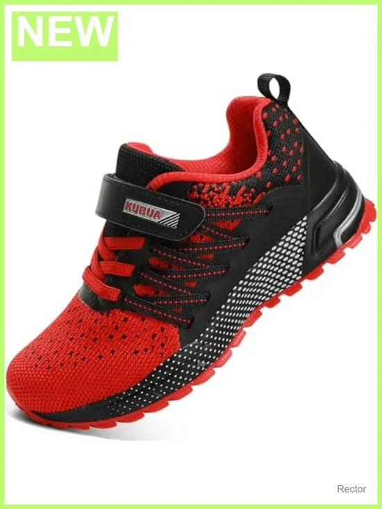 KUBUA Kids Sneakers Lightweight Breathable Mesh Tennis Shoes Hook and Loop