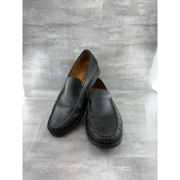 Mephisto Air-Relax Men Black Pebbled Leather Moc Toe Loafers Size US 9
