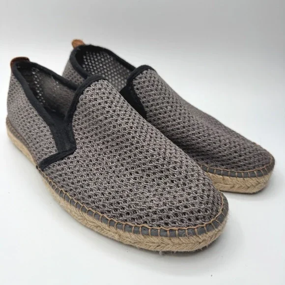 Toni Pons Mens Grey Mesh Slip On Espadrilles Made in Spain Size 42EU 8.5US
