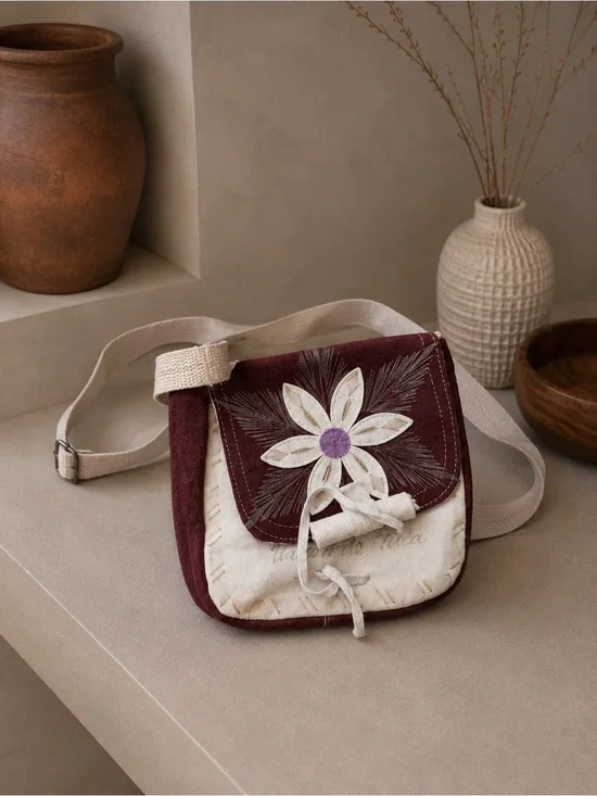 handmade Mexican suede leather bag