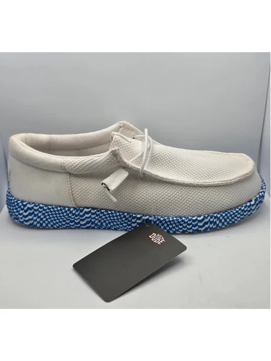 Men's Hey Dude Sneakers White and Blue Size 9