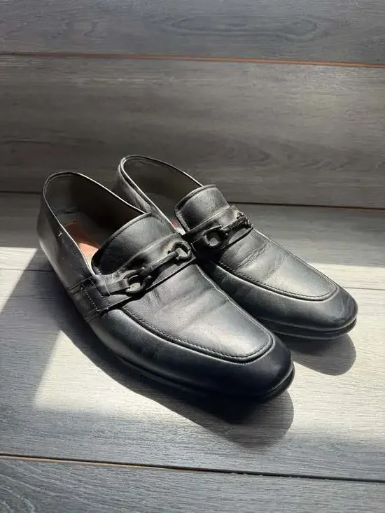 Franco Cuadra Black Leather Bit Loafer Size 12